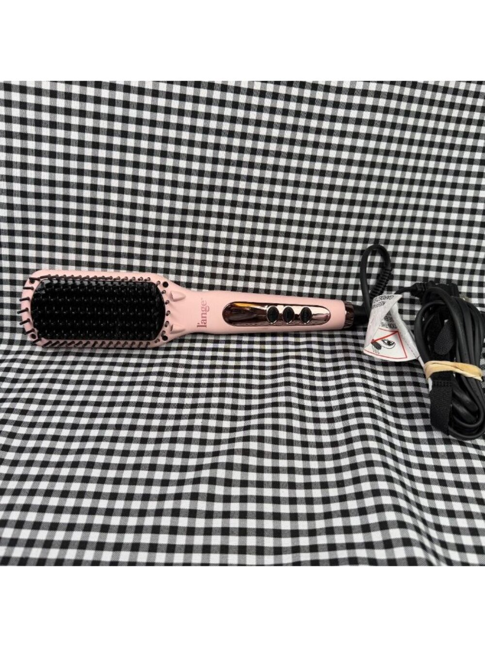 L’ange Le Vite Ceramic Straightening Brush Pink Heated Hair Straightener Ionic